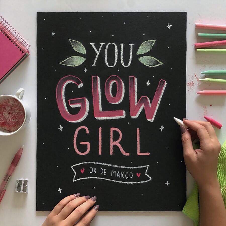 Lettering com giz em MDF